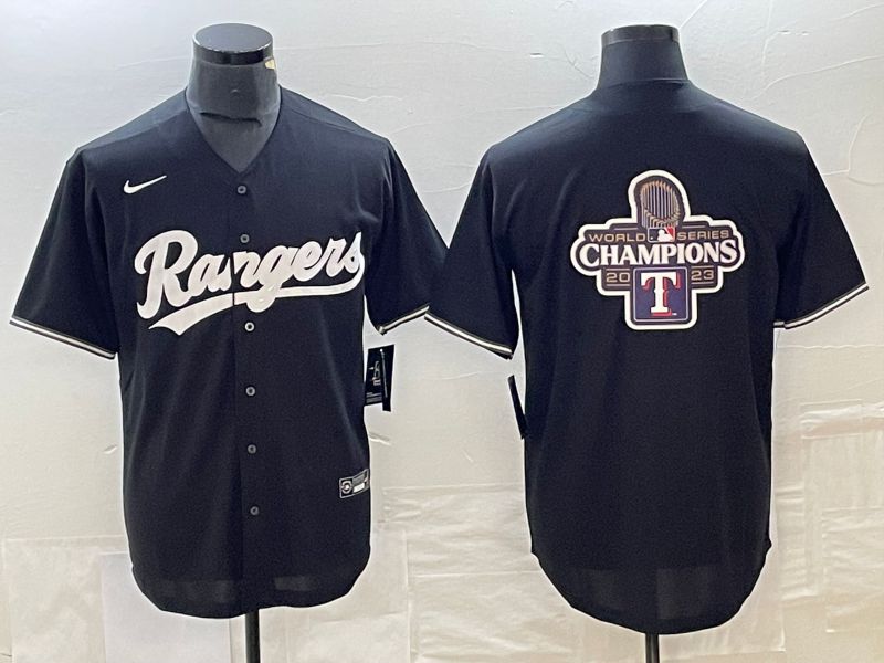 Men Texas Rangers Blank Black Game Nike 2023 MLB Jersey style 8->texas rangers->MLB Jersey